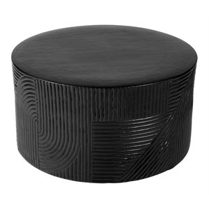 Seasonal Living Provenance Signature Ceramic 24&quot Textured Round Table in Black