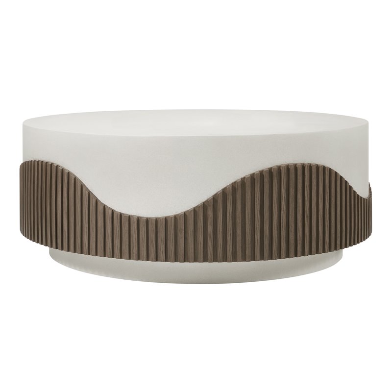 Seasonal Living Provenance Signature FRP Round Coffee Table in Limestone