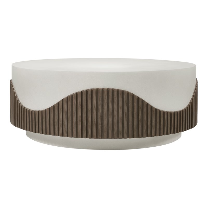 Seasonal Living Provenance Signature FRP Round Coffee Table in Limestone