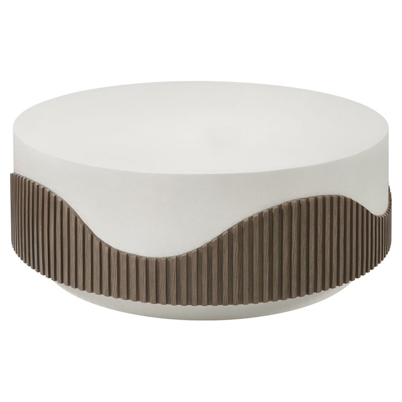 Seasonal Living Provenance Signature FRP Round Coffee Table in Limestone