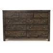 New Classic Furniture Blue Ridge Solid Wood 9-Drawer Dresser in Rustic Gray