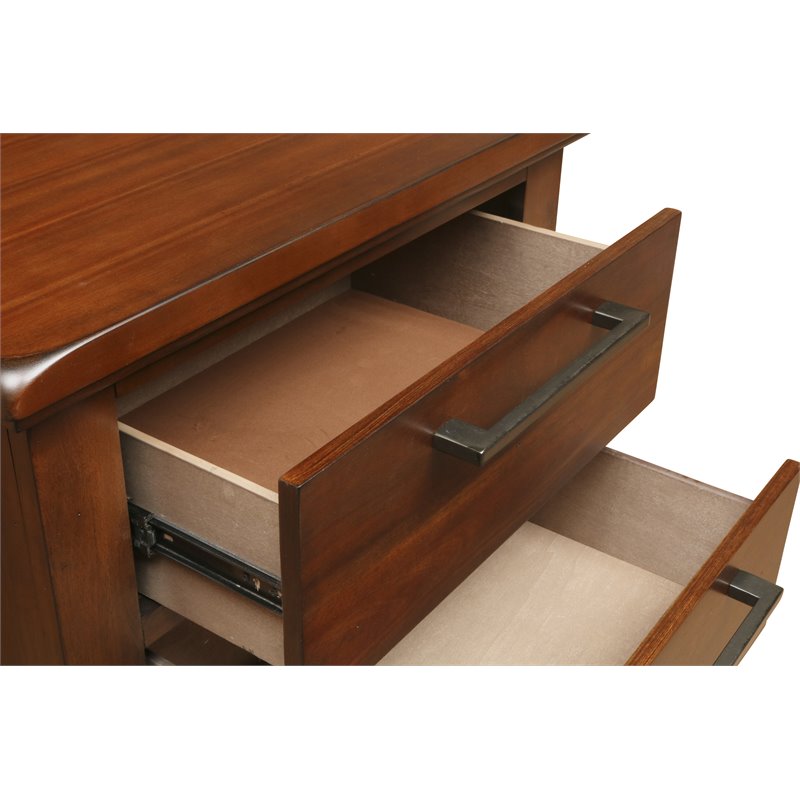 New Classic Furniture Cagney Solid Wood 2-Drawer Nightstand in Chestnut Brown