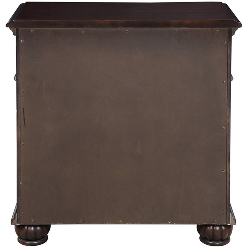 New Classic Furniture Maximus Solid Wood 3-Drawer Nightstand in Madeira Brown