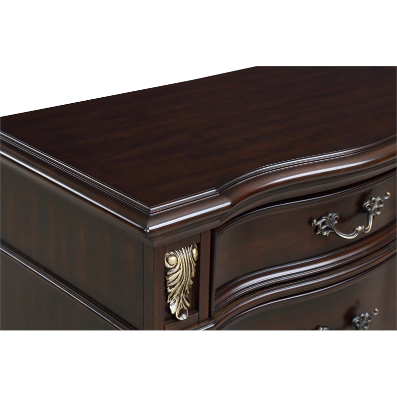 New Classic Furniture Maximus Solid Wood 3-Drawer Nightstand in Madeira Brown