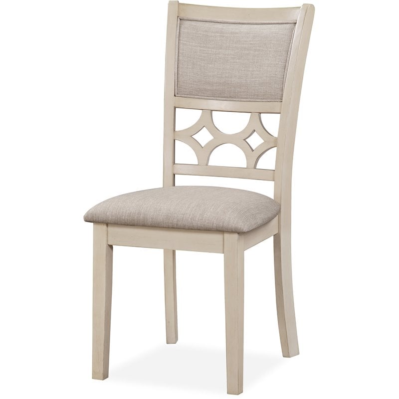 New Classic Furniture Mitchell Solid Wood 5Pc Dining Set in White/Brown Bisque
