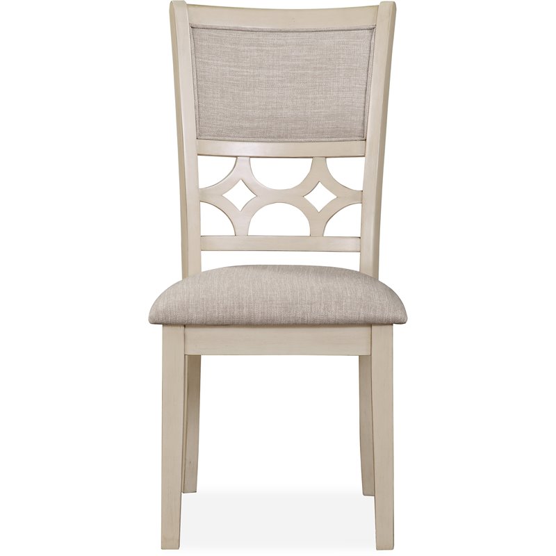 New Classic Furniture Mitchell Solid Wood 5Pc Dining Set in White/Brown Bisque