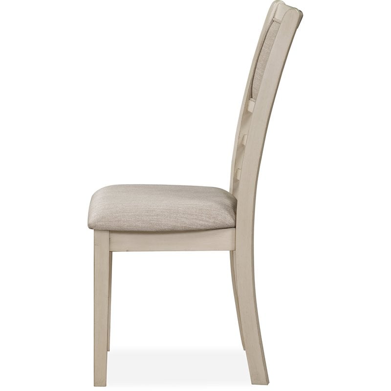 New Classic Furniture Mitchell Solid Wood 5Pc Dining Set in White/Brown Bisque