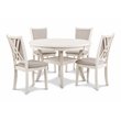 New Classic Furniture Amy 5-Piece Round Solid Wood Dining Set in Bisque Beige