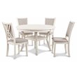 New Classic Furniture Amy 5-Piece Round Solid Wood Dining Set in Bisque Beige