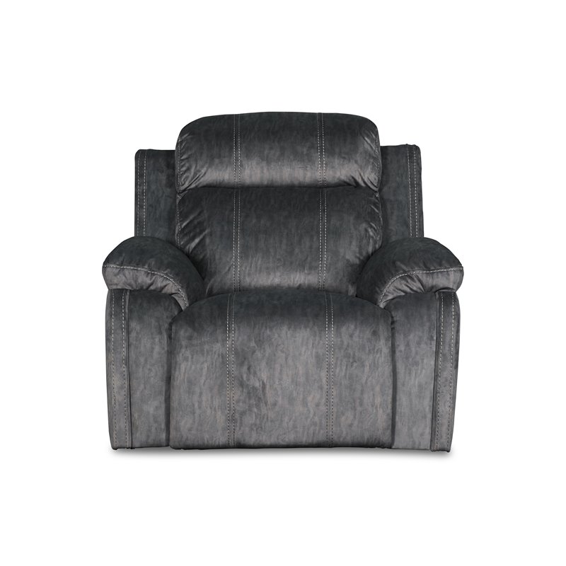New Classic Furniture Tango Polyester Fabric Glider Recliner in Shadow Gray