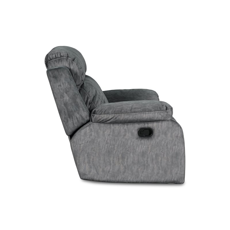 New Classic Furniture Tango Polyester Fabric Glider Recliner in Shadow Gray