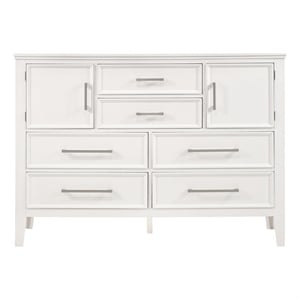 New Classic Furniture Andover Transitional Solid Wood Dresser in White