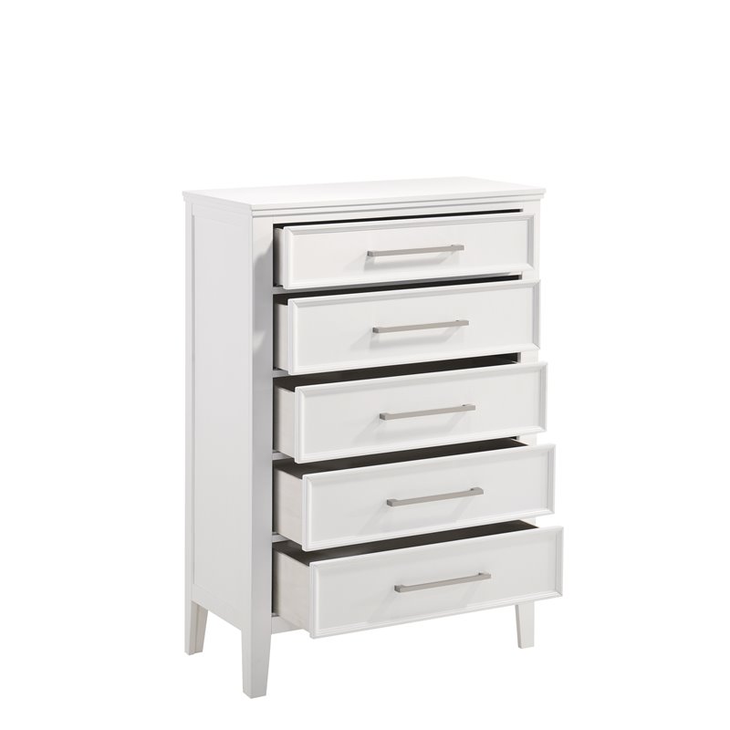 New Classic Furniture Andover Transitional Solid Wood Chest in White