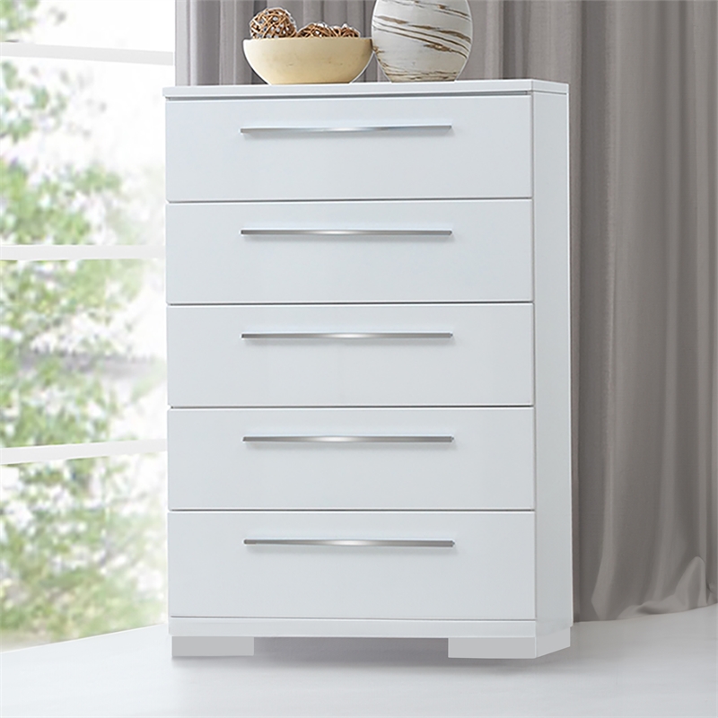 New Classic Furniture Sapphire Modern Solid Wood Chest in White