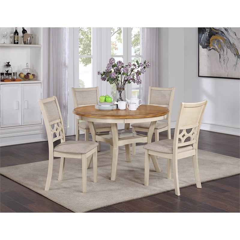New Classic Furniture Mitchell 5-Piece Solid Wood Counter Set in Brown