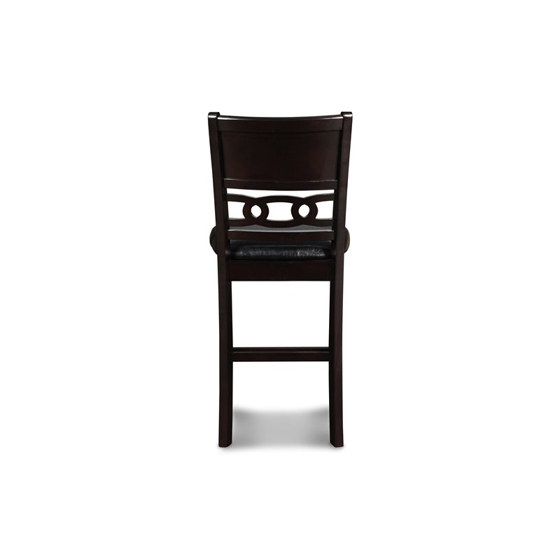 New Classic Furniture Gia Solid Wood Counter Drop Leaf Table w/ Chairs in Ebony