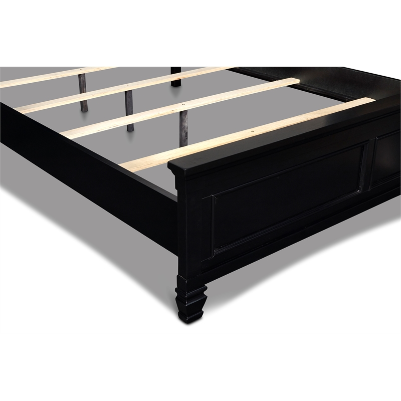 New Classic Furniture Tamarack Contemporary Solid Wood 5/0 Q Panel Bed in Black