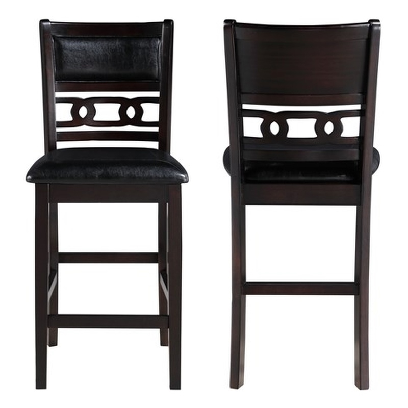 New Classic Furniture Gia Solid Wood Counter Chair in Ebony Black (Set of 2)