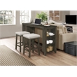New Classic Furniture Churon Solid Wood Gathering Bar Table and 2 Stools - Brown