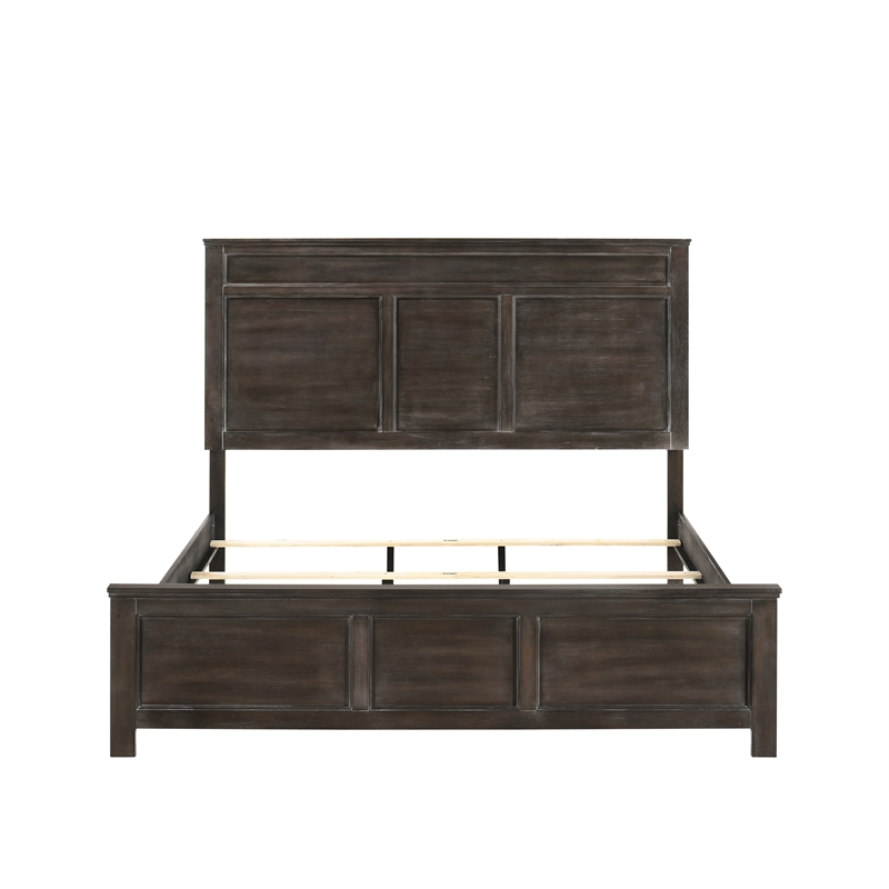 New Classic Furniture Andover Contemporary Solid Wood 5/0 Q Bed in Nutmeg Gray