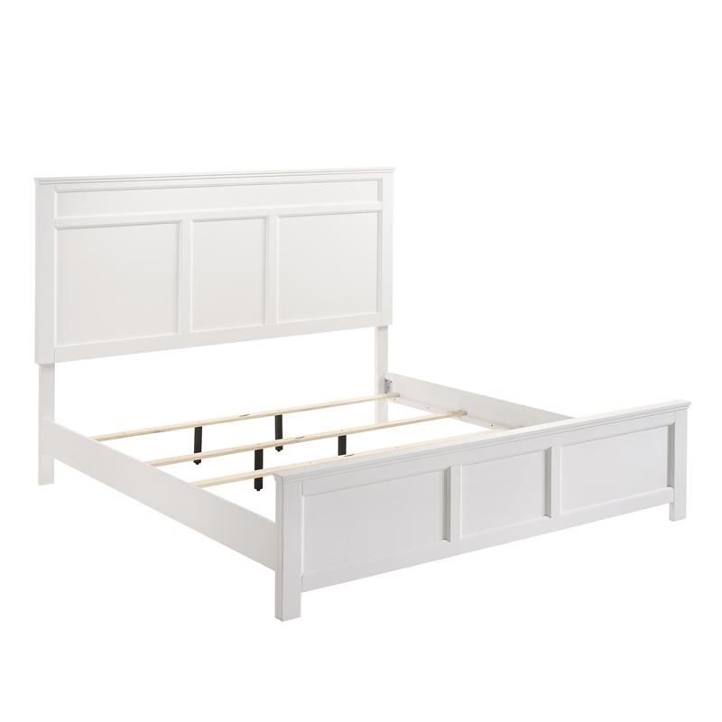 New Classic Furniture Andover Contemporary Solid Wood 6/0 Wk Bed in White