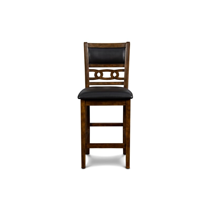 New Classic Furniture Gia Solid Wood Counter Drop Leaf Table W/2 Chairs in Brown