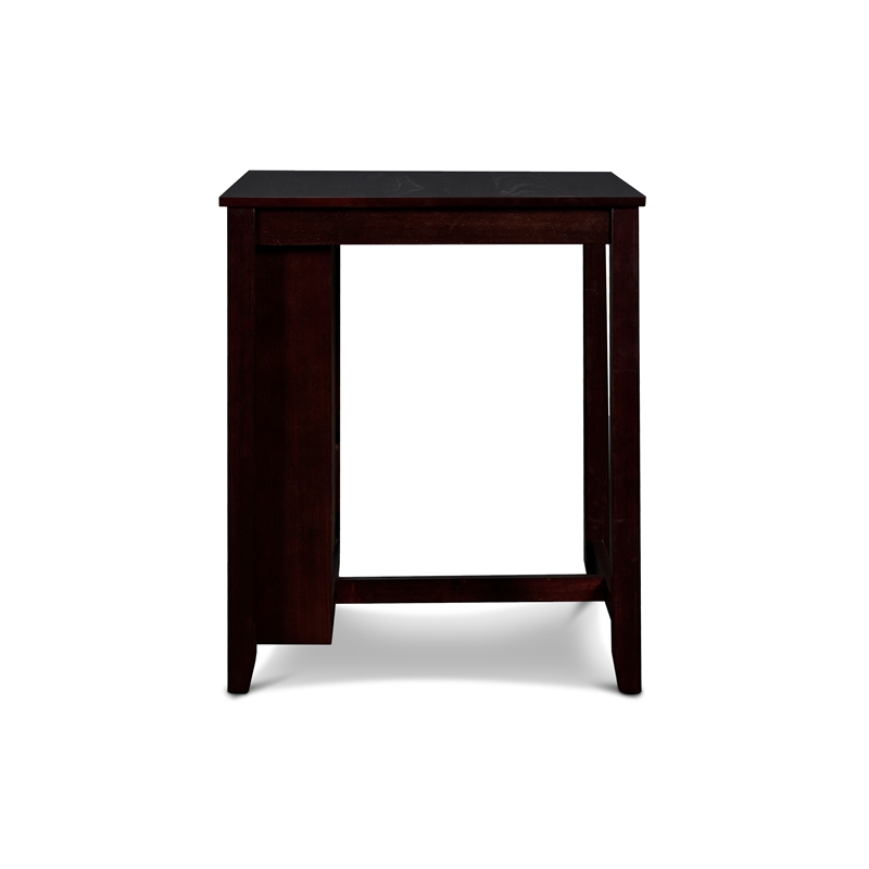 New Classic Furniture Gia Solid Wood Counter Table W/2 Chairs in Ebony Black