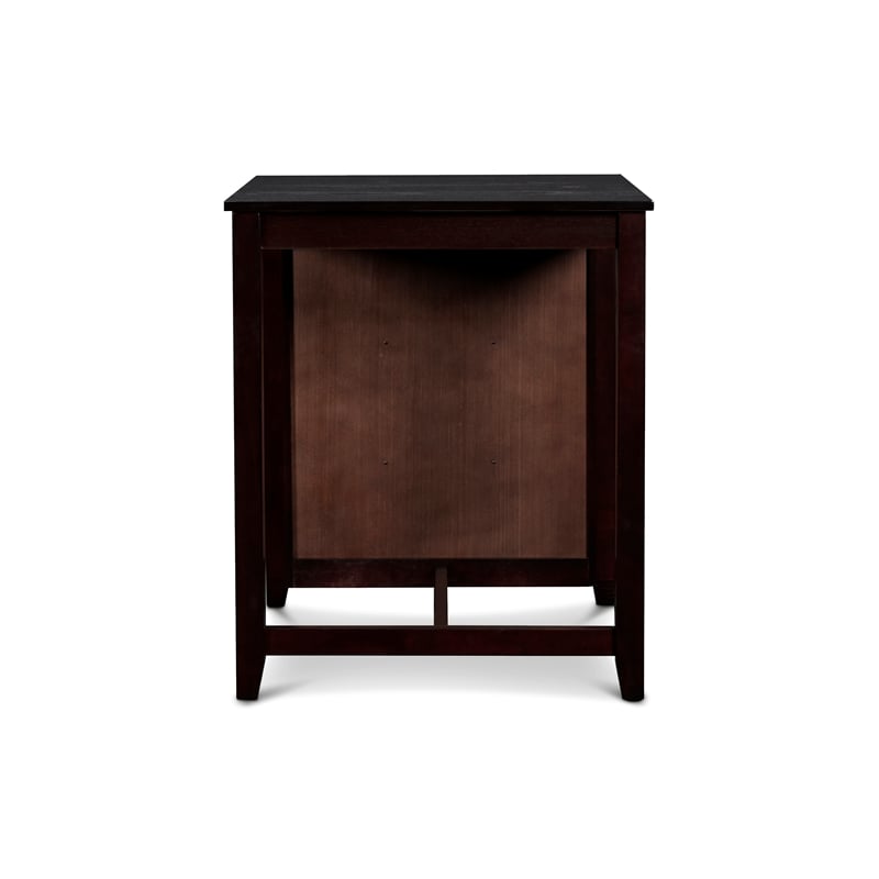 New Classic Furniture Gia Solid Wood Counter Table W/2 Chairs in Ebony Black