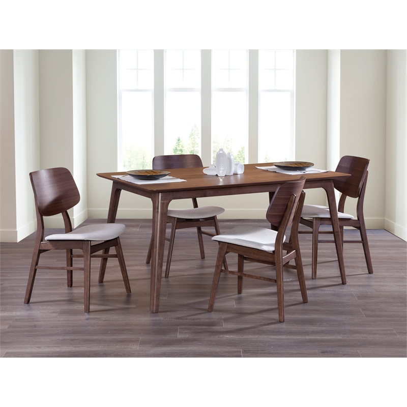 New Classic Furniture Oscar 5-piece Wood Dining Set in Walnut