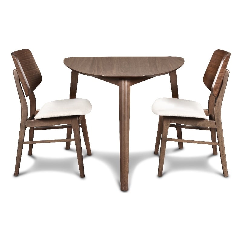 New Classic Furniture Oscar 3-piece Wood Dining Set in Walnut