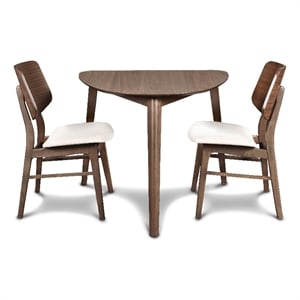 New Classic Furniture Oscar 3-piece Wood Dining Set in Walnut