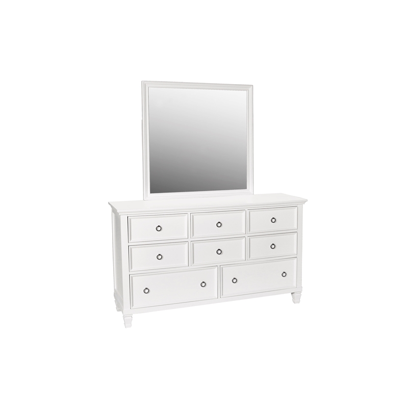 New Classic Furniture Tamarack 5-Piece Solid Wood 5/0 Q Bedroom Set in White