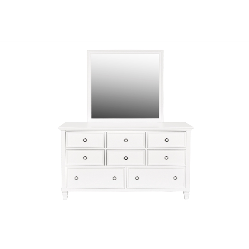 New Classic Furniture Tamarack 5-Piece Solid Wood 5/0 Q Bedroom Set in White