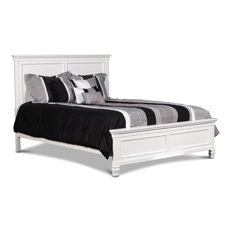 New Classic Furniture Tamarack 5-Piece Solid Wood 5/0 Q Bedroom Set in White