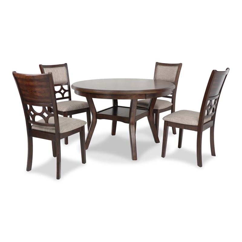 New Classic Furniture Mitchell 5-Piece Transitional Wood Dining Set in Cherry