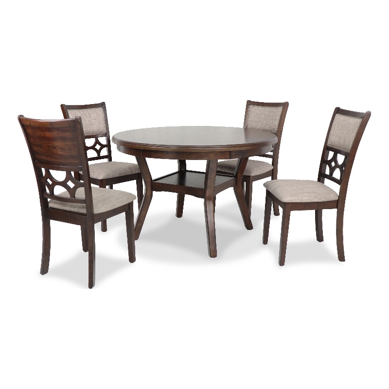 New Classic Furniture Mitchell 5-Piece Transitional Wood Dining Set in Cherry