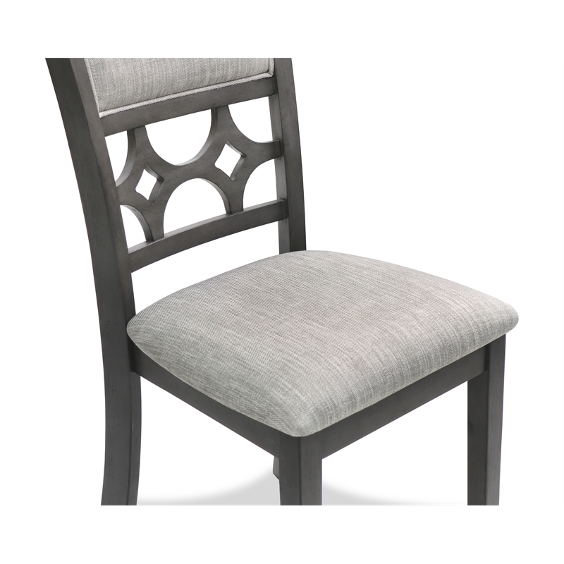 New Classic Furniture Mitchell 5-Piece Transitional Wood Dining Set in Gray