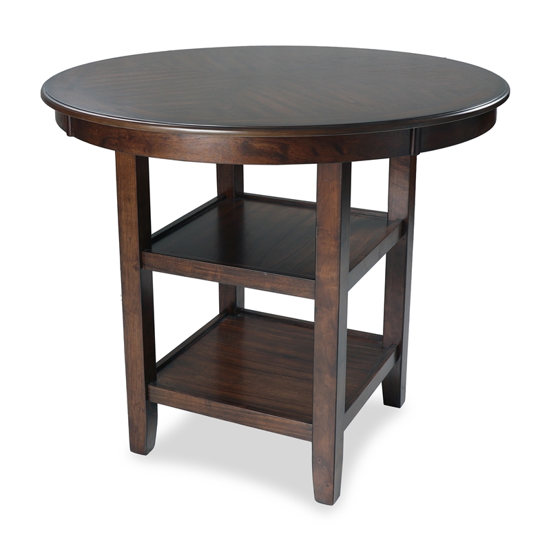 New Classic Furniture Mitchell 5-Piece Transitional Wood Counter Set in Cherry