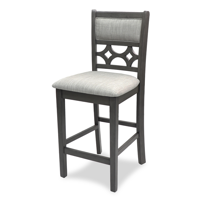New Classic Furniture Mitchell 5-Piece Transitional Wood Counter Set in Gray
