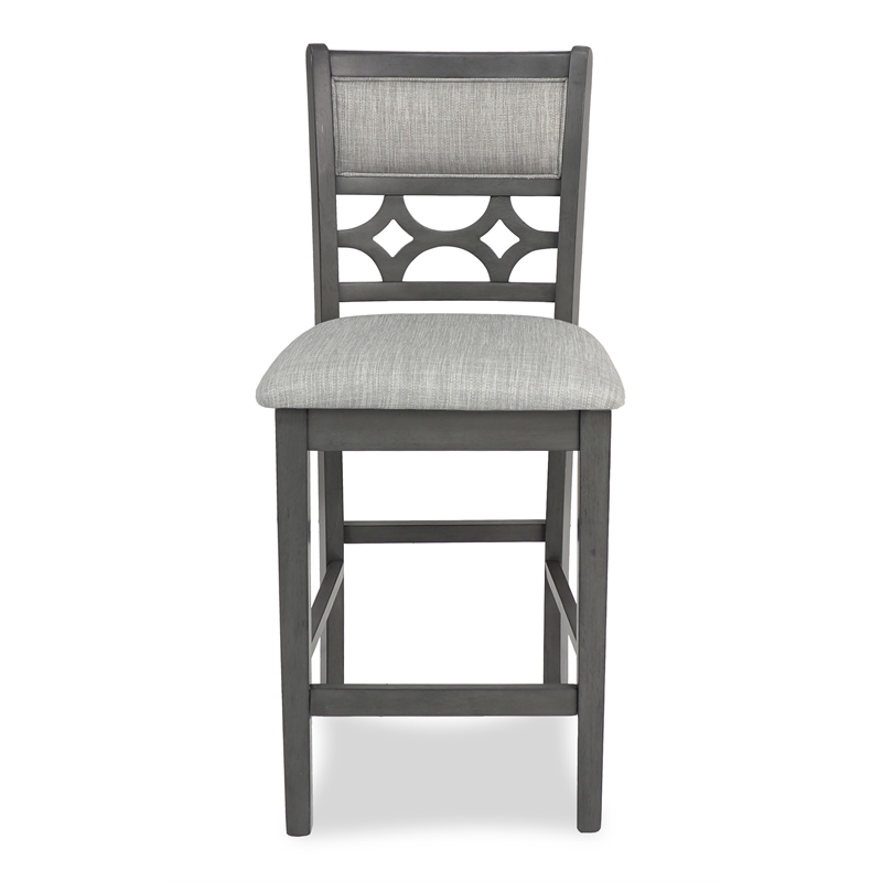 New Classic Furniture Mitchell 5-Piece Transitional Wood Counter Set in Gray