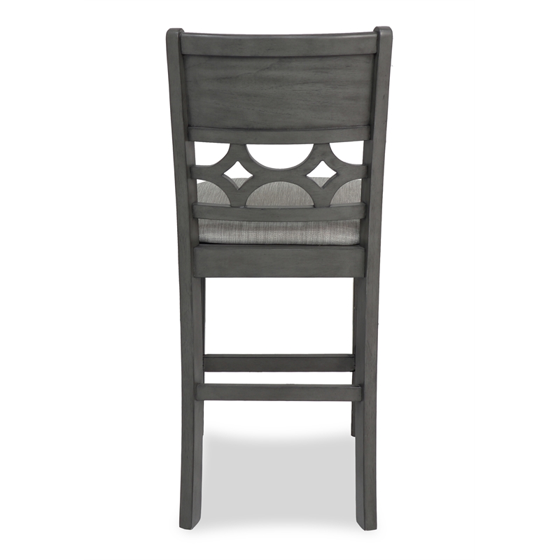 New Classic Furniture Mitchell 5-Piece Transitional Wood Counter Set in Gray