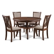 New Classic Furniture Amy 5-Piece Contemporary Wood Dining Set in Cherry