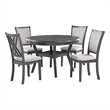 New Classic Furniture Amy 5-Piece Contemporary Wood Dining Set in Gray