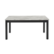 New Classic Furniture Celeste Wood Dining Table with Faux Marble Top in Espresso