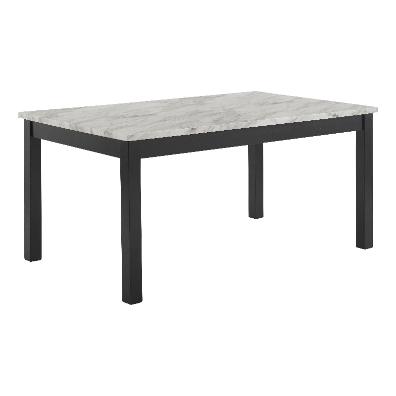 New Classic Furniture Celeste Wood Dining Table with Faux Marble Top in Espresso