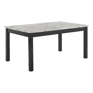 New Classic Furniture Celeste Wood Dining Table with Faux Marble Top in Espresso