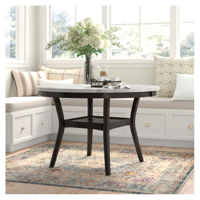 New Classic Furniture Celeste Faux Marble & Wood Dining Table in Espresso