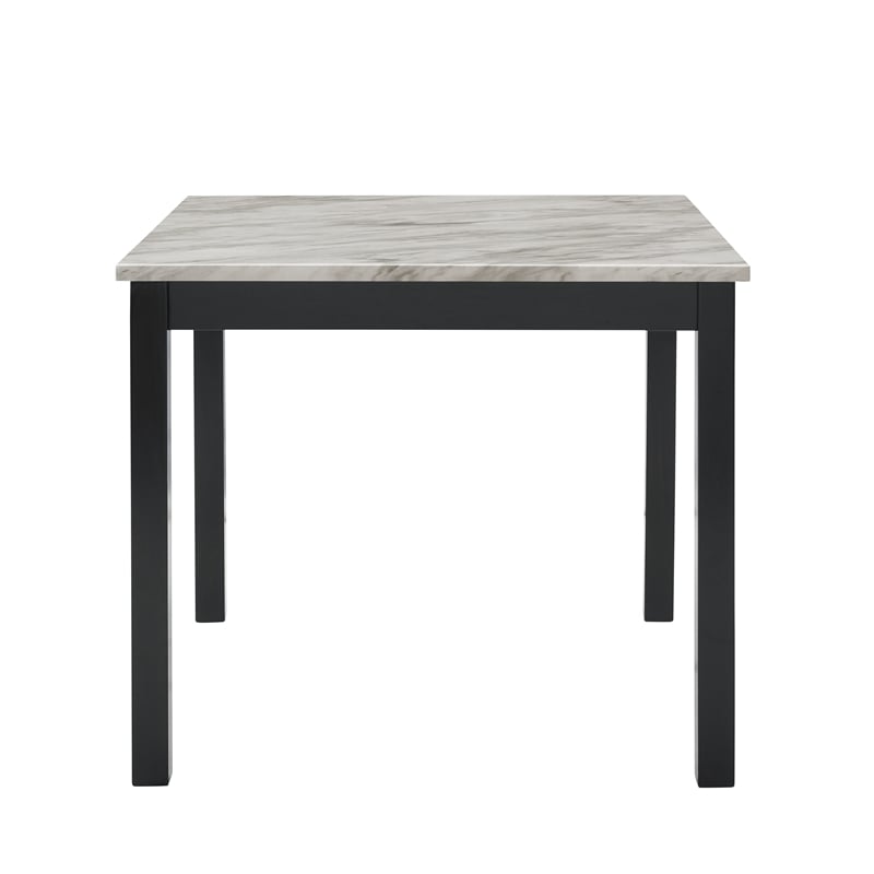 New Classic Furniture Celeste 5-Piece Faux Marble & Wood Counter Set in Black
