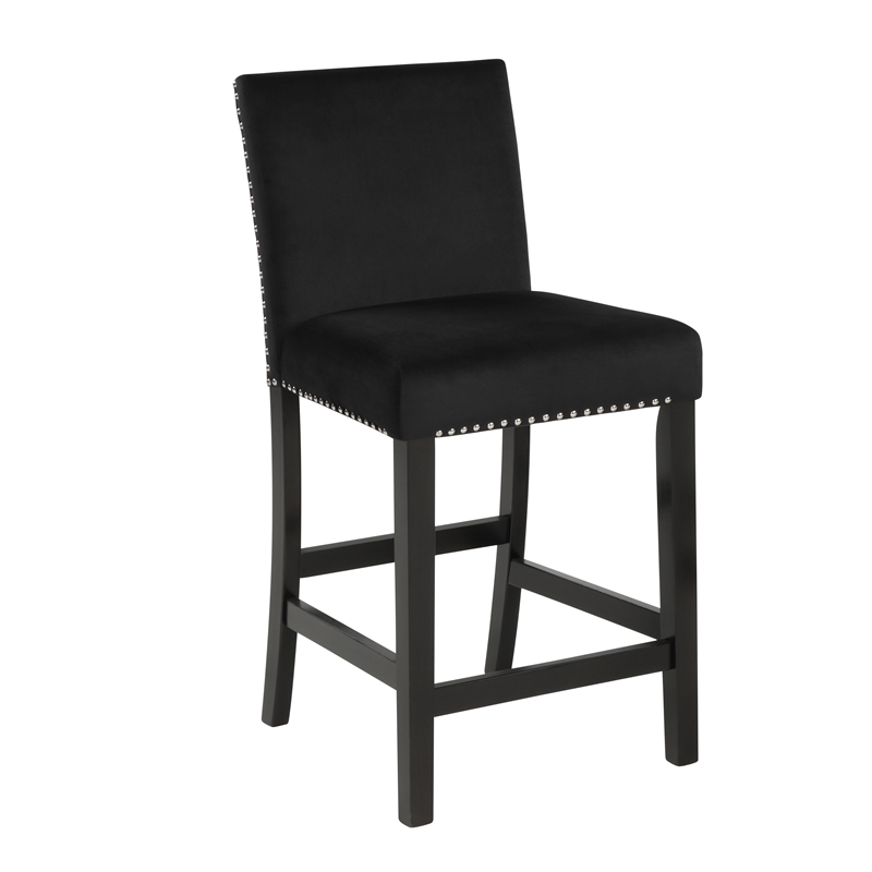 New Classic Furniture Celeste 5-Piece Faux Marble & Wood Counter Set in Black