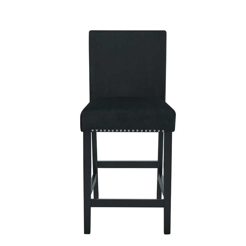 New Classic Furniture Celeste 5-Piece Faux Marble & Wood Counter Set in Black
